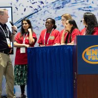 Endo Feud. Image includes Dr. Everett participating in Endo Feud with fellow attendees.