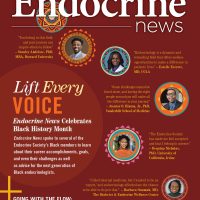 February 2025 Endocrine News. It includes a quote from Dr. Everett as one of the people featured on the cover.
