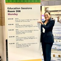 Annual Conference of the Association of Diabetes Care & Education Specialists 2024. The image shows a presenter named Ligaya Scarlett.