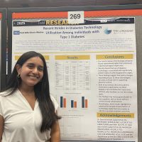 DoM Research Day: Itzel Melgoza. Itzel presented on the Recent Strides in Diabetes Technology Utilization Among Individuals with Type 1 Diabetes.
