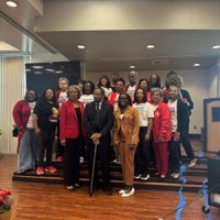 Dr. Everett and other members at the Delta Sigma Theta Sorority, Inc Community Health & Diabetes Education Event in Riverside, CA. The image is a group photo.